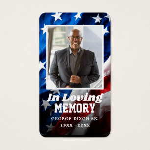Fullt Photo Patriotic Prayer Card Visitkort