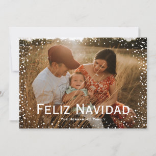Fullt Photo Snowfall Anpassningsbar Card Feliz Nav Julkort
