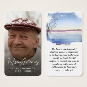 Fullt Photo Winter Sjö Prayer Card Visitkort