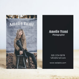 Fullt Photography Photo Black & White Script Visitkort