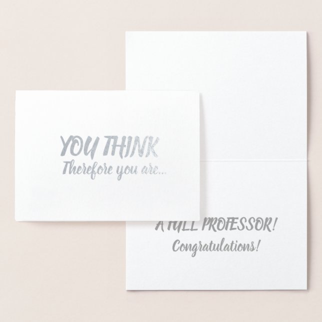 Fullt professor Promotion Grattiss You Tänka Folierat Kort (Display)
