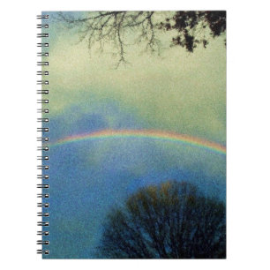 Fullt rainbow i Seurat stil Anteckningsbok Med Spiral