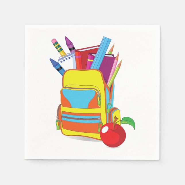 Fullt School Bag Pappra blöjor Pappersservett (Framsidan)