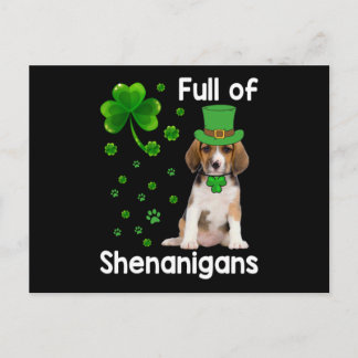 Fullt Shenanigans Hund St patricks day Vykort