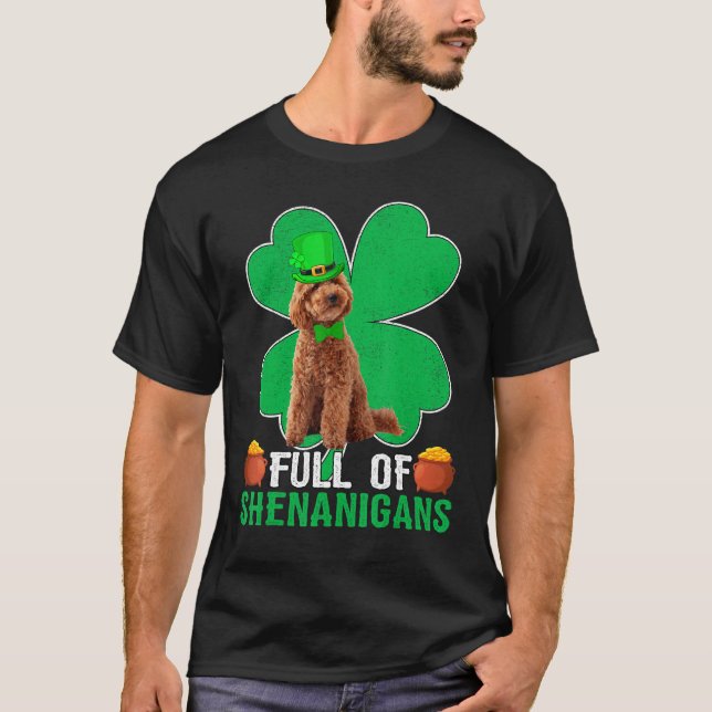 Fullt Shenanigans Leksak Pudel Hund St Patrick S D T Shirt (Framsida)