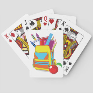 Fullt skolar hänger lös att leka kort spel kort