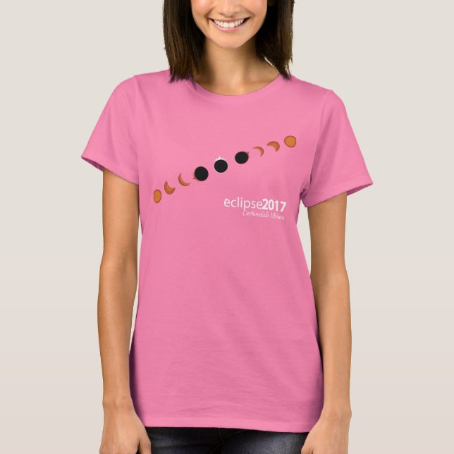 Fullt Solar Eclipse Carbondale Illinois T Shirt (Framsida)