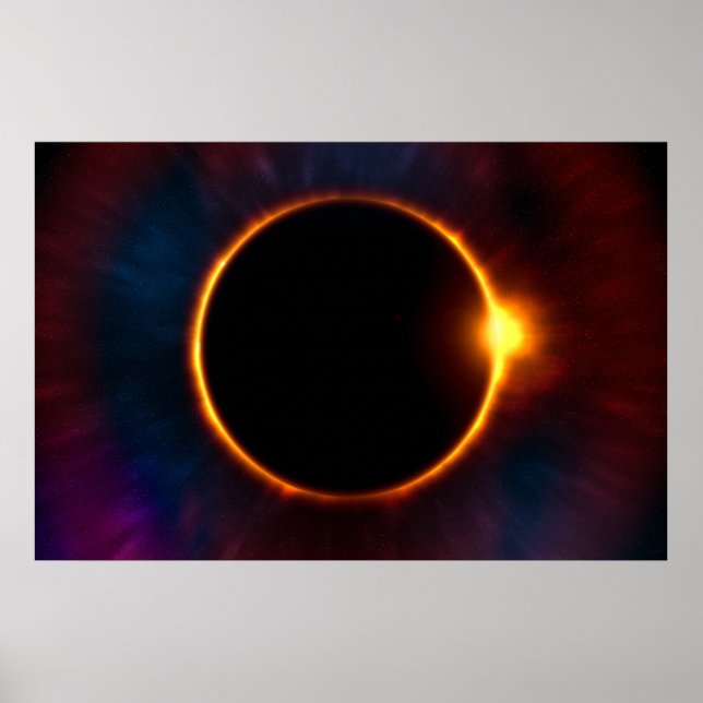 Fullt Solar Eclipse w. Corona Visible! Poster (Framsidan)