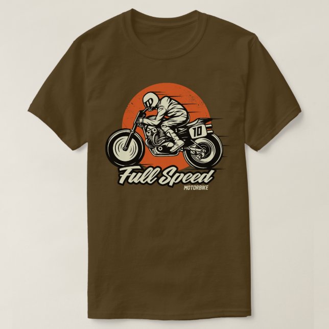Fullt Speed Motorcykel T Shirt (Design framsida)