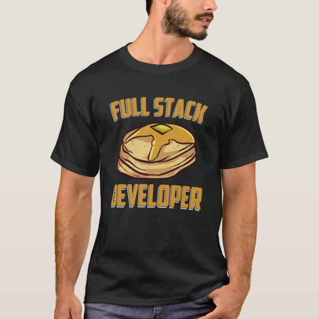 Fullt Stack Developer Programmer Coding Nerd Geek T Shirt (Framsida)