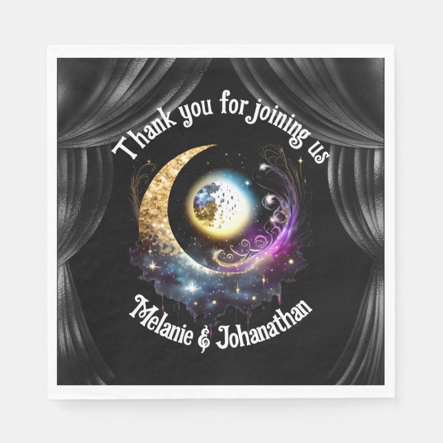 Fullt, stjärntorn vid himmel, helgdrapor pappersservett (Framsidan)