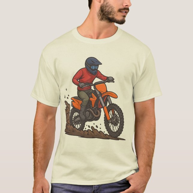 Fullt Throttle Dirt Bike Power T Shirt (Framsida)