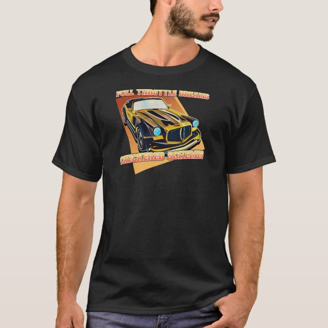 Fullt Throttle Dreams, Checkered Schemes Motorspor T Shirt (Framsida)