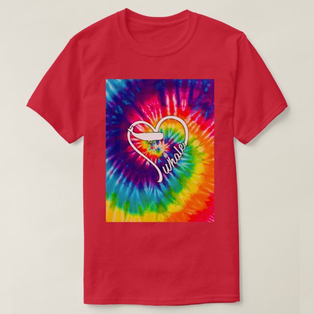 Fullt tie dye Whale T Shirt (Design framsida)