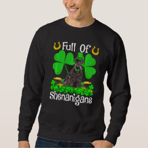 Fullt till Shenanigans Giant Schnauzer Hund St Pat Lång Ärmad Tröja