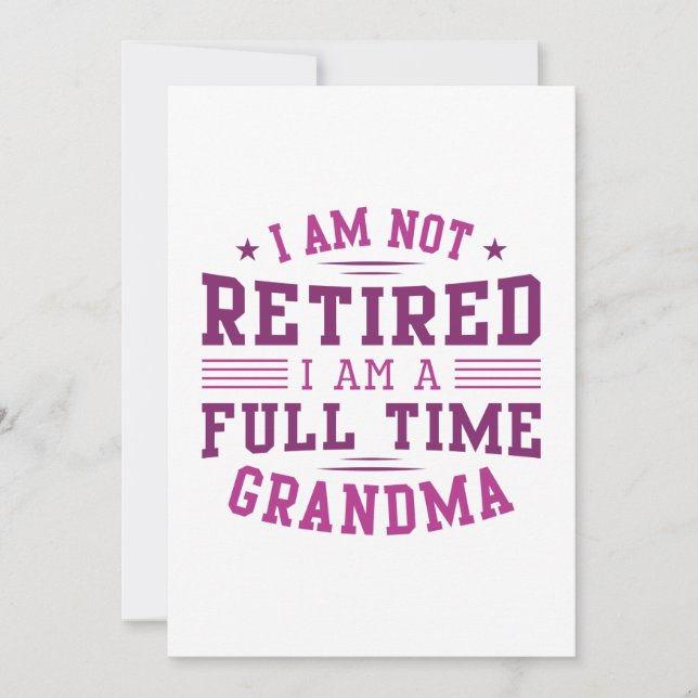 Fullt Time Grandma Tack Kort (Framsida)
