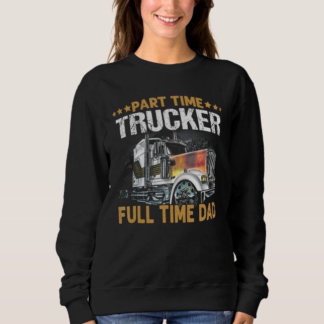 Fullt Time Trucker för deltid, Pappa T Shirt (Framsida)