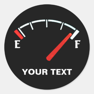 Fullt/tom Tank för bränslemätare (personlig) Runt Klistermärke