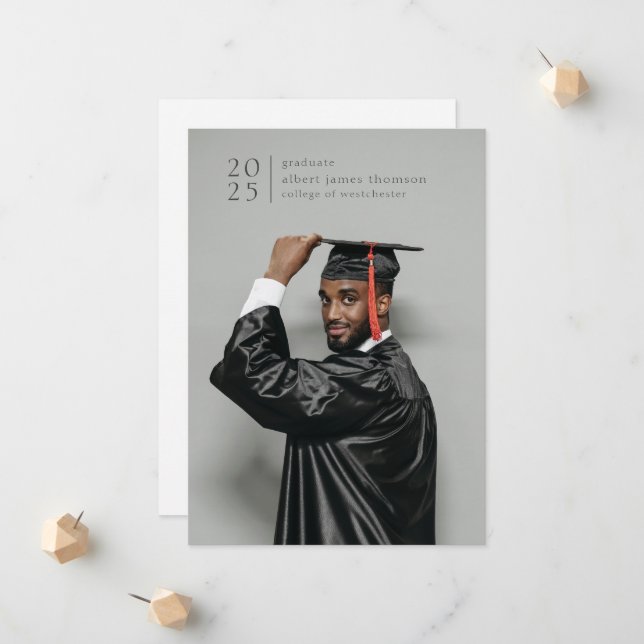 fullt utfaller ett modernt, enkelt foto fet år meddelande (Fram/Back In Situ)