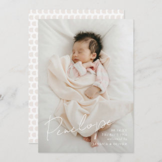 Fullt utfaller modern kalligrafisk baby namn meddelande