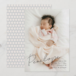 Fullt utfaller modern kalligrafisk baby namn meddelande