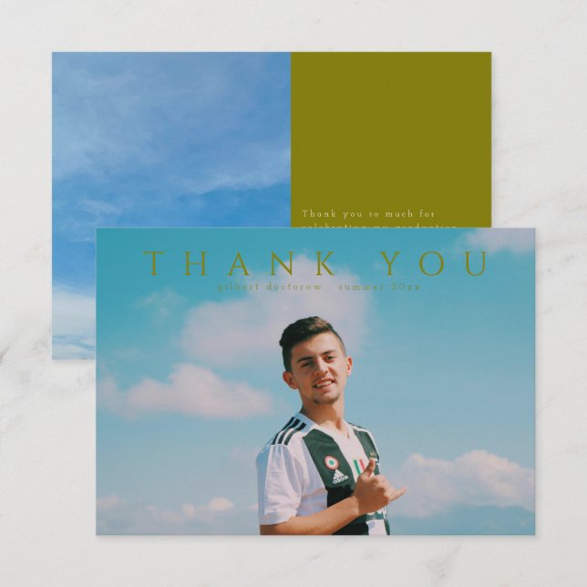 fullt utfallslandskap fet minimalistisk tack kort (Fram/baksida)