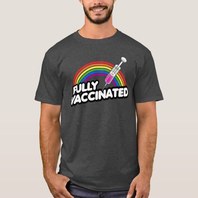 FULLT VACCINERAT PRIDE RAINBOW T-Shirt (Framsida)
