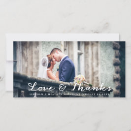 Fullt Vågrät Bröllop Tack-fotokort Tack Kort