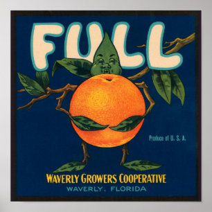 Fullt-Vintage-etiketten Waverly Growers Cooperati Poster
