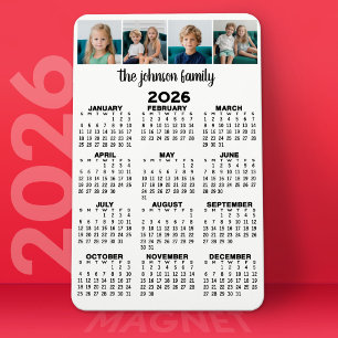 Fullt Visa kalender med 4 foton Magnet