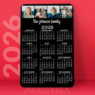 Fullt Visa kalender med 4 foton Magnet