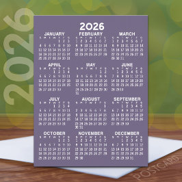 Fullt visningskalender - grundläggande minimal vykort
