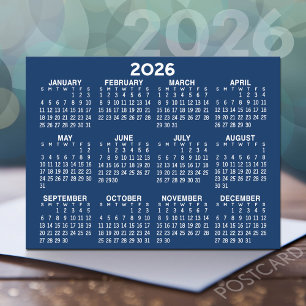 Fullt visningskalender - svart vågrät vykort