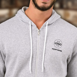 Fullt Zip Hoodie - Logotyp och Namn / Jobbroll, Gr T Shirt