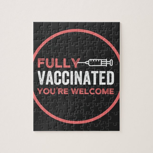 fullvaccinerat, vaccinerat, vaccin, avsluta IT Pussel (Vertikal)