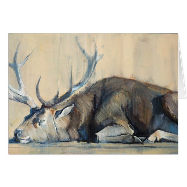 Fullvuxen hankronhjort 2014 hälsningskort (Framsidan Horizontal)