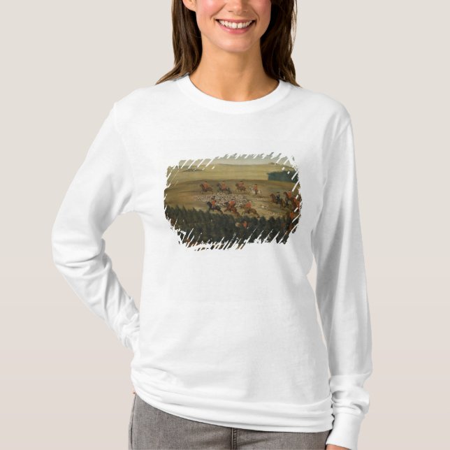 Fullvuxen hankronhjort-jakt med Frederick William Tee Shirt (Framsida)