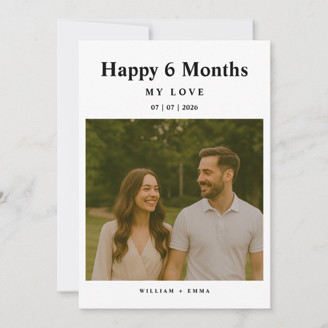 Fully Custom 6 Month Anniversary Card for Couple (Framsida)