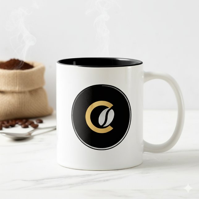 Fully Custom Business Logo Branding Två-Tonad Mugg (Skapare uppladdad)