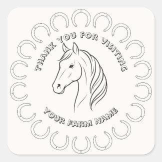 Fully Custom Horse Farm Stickers Fyrkantigt Klistermärke