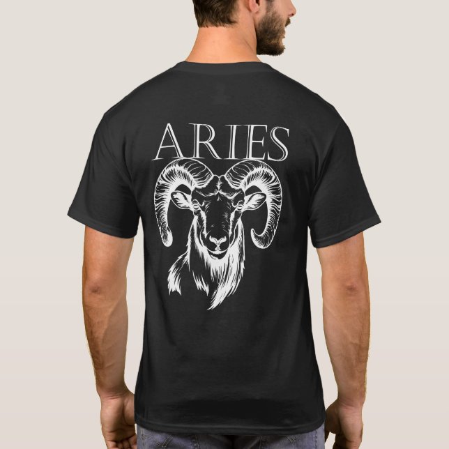 Fully Customizable Aries Personalized  T Shirt (Baksida)
