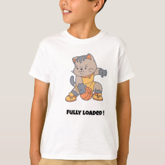 Fully loaded - a Funny Cat-Basketball  T Shirt