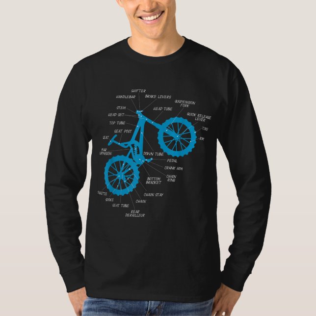 Fully MTB Anatomy - Mountain Bike Parts Kor Cycl T Shirt (Framsida)