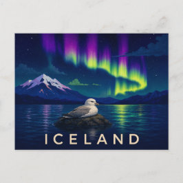 Fulmar under Aurora | Ikoniska Island Vykort