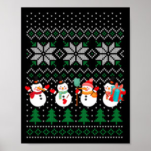 Fulstädigt jul Xmas träd Snömannen Tomte Ny Y Poster