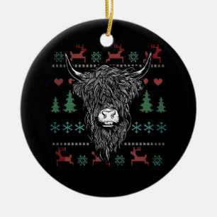 Fulständig jul Highland Ko Julgransprydnad Keramik