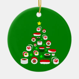 fulständig julgran-sushi julgransprydnad keramik