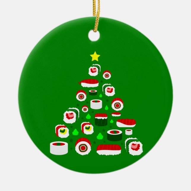fulständig julgran-sushi julgransprydnad keramik (Framsidan)