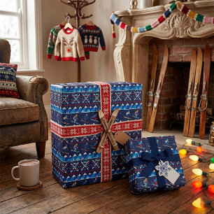 Fulständig julskidmönsterfirande presentpapper