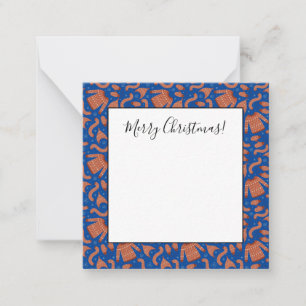 Fulständig jultröja mössa halsduk röd vit anteckningskort